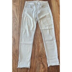 Rag & Bone Dre Low-Rise Boyfriend Jeans Womens 23 Blue Light Wash Raw Hem